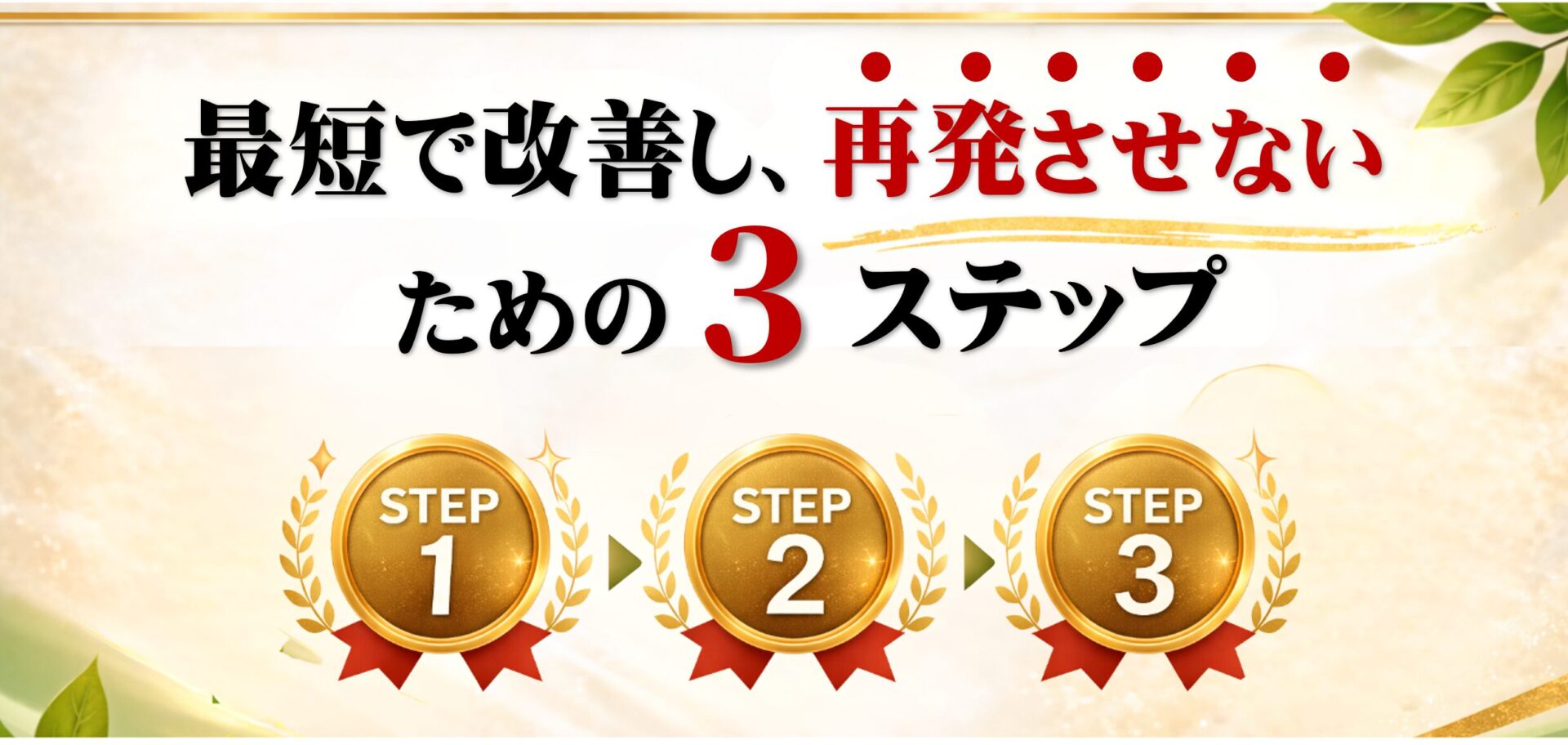 最短で改善し、再発させない」ための3ステップ